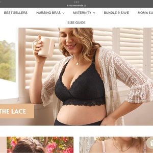 Momanda Lace Plunge Nursing Bralette size 34 DD
